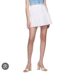 Staud Mini Sea White Tiered Skirt